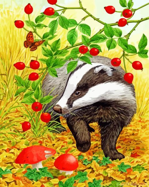 Wild Badger Animal Painting By Numbers Kits
