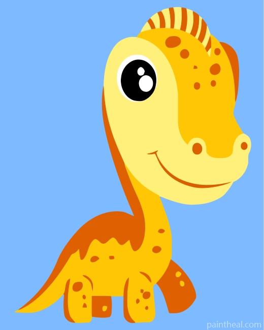 Yellow Dinosaur Painting By Numbers Kits