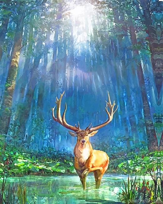 Deer In Forest Painting By Numbers Kits