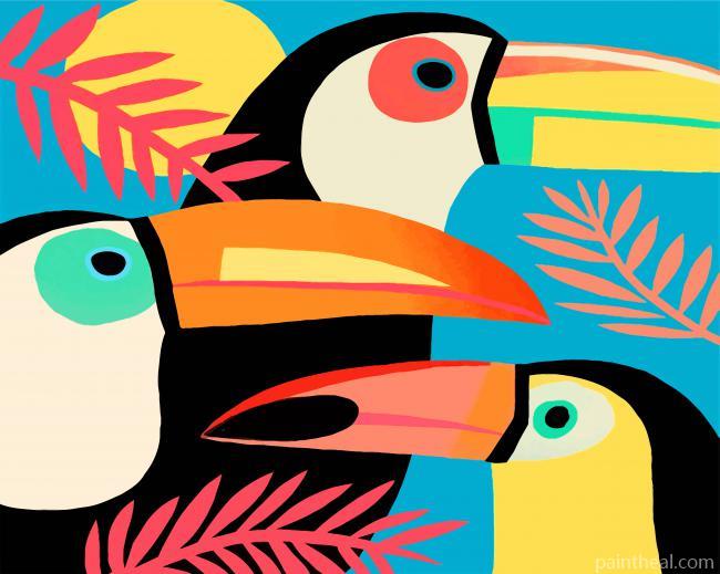 Toucans Birds Painting By Numbers Kits