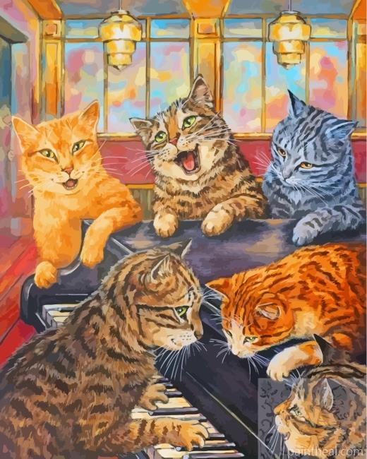 Cats Enjoying Their Time Painting By Numbers Kits