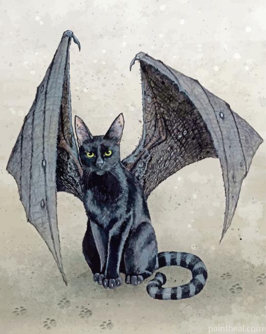Bat Cat Painting By Numbers Kits