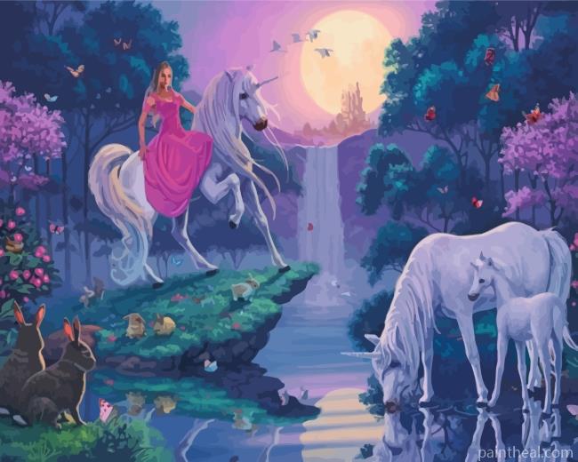Girl On Unicorn Painting By Numbers Kits
