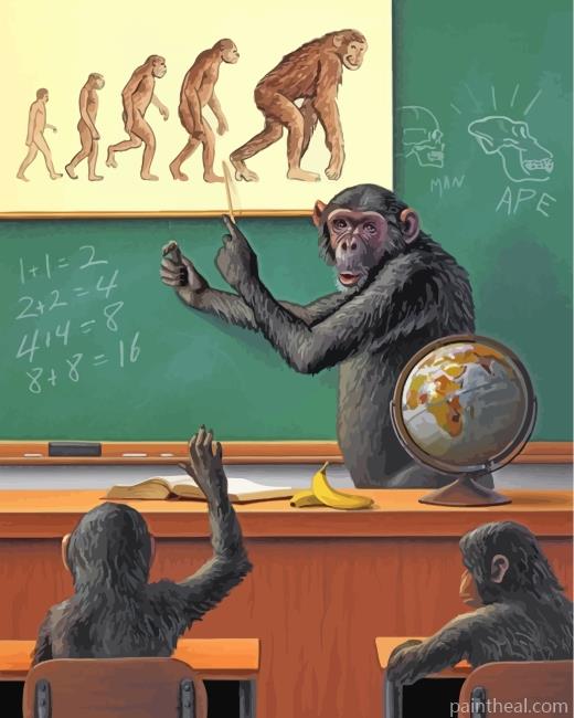 Monkey's Class Painting By Numbers Kits