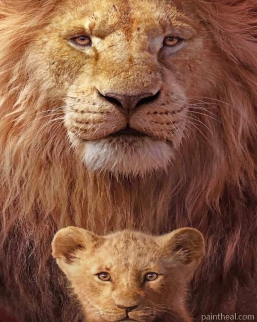 Lion Dad And Son Painting By Numbers Kits