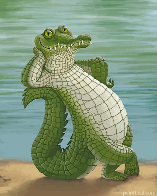 Cute Crocodile Painting By Numbers Kits