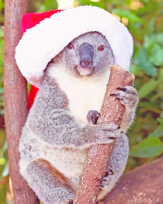 Funny Christmas Koala Painting By Numbers Kits
