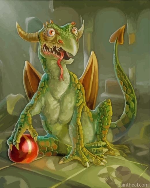 Green Dragon Painting By Numbers Kits
