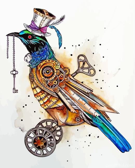 Aesthetic Steampunk Bird Painting By Numbers Kits
