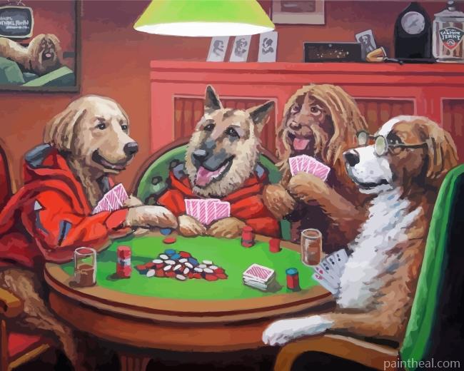 Dogs Playing Cards Painting By Numbers Kits
