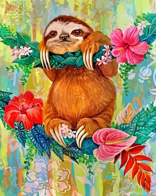 Aesthetic Sloth Painting By Numbers Kits