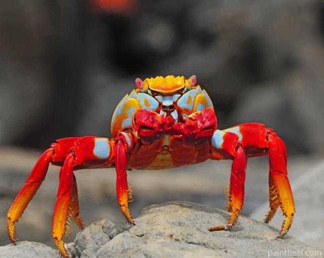 Red and Yellow Crab Painting By Numbers Kits