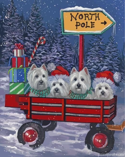 Westie Christmas Painting By Numbers Kits