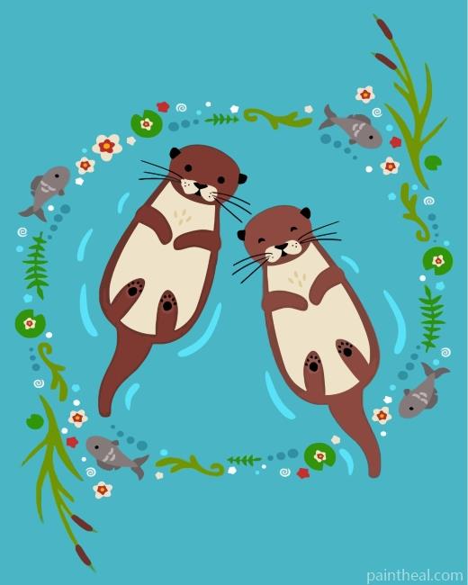 Cute Beavers Painting By Numbers Kits