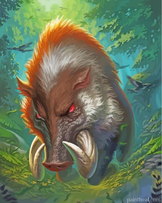 Scary Boar Painting By Numbers Kits