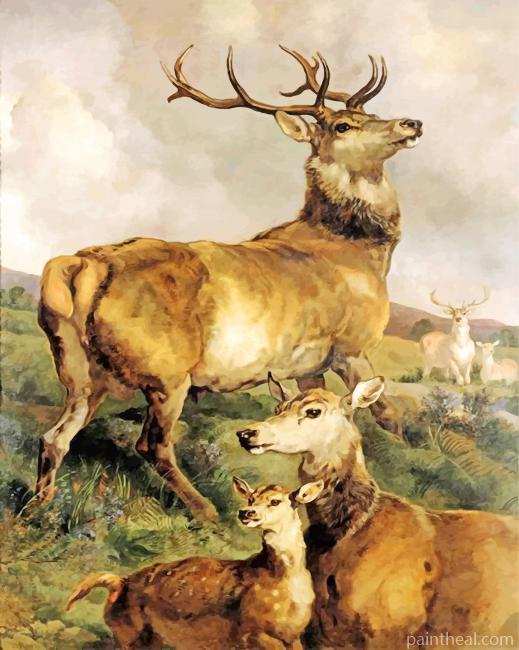 Aesthetic Deers Painting By Numbers Kits