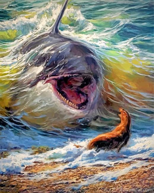 Abstract Shark And Seal Painting By Numbers Kits