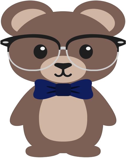 Cartoon Bear With Glasses Painting By Numbers Kits