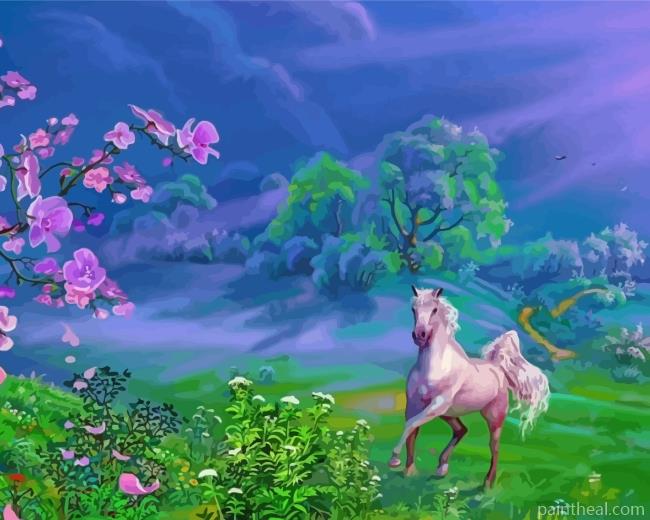 Horse Running In Nature Painting By Numbers Kits