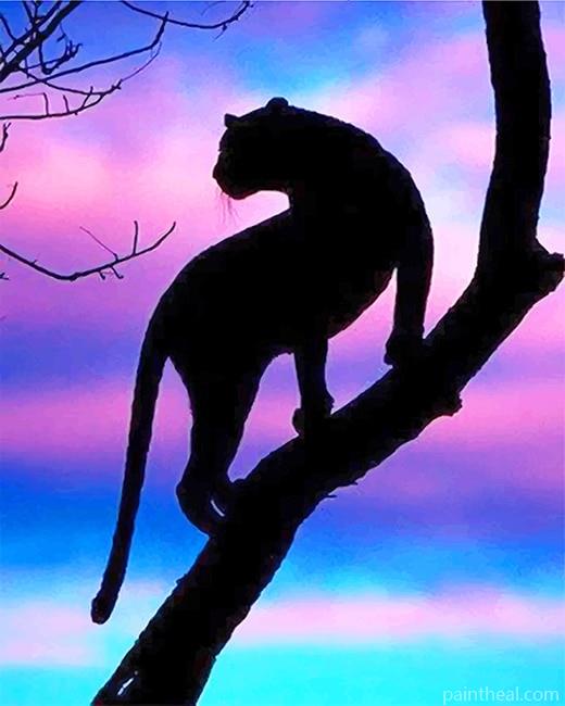 Tiger Silhouette Painting By Numbers Kits