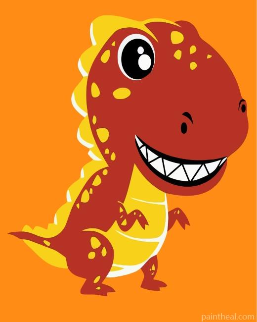 Red T Rex Painting By Numbers Kits