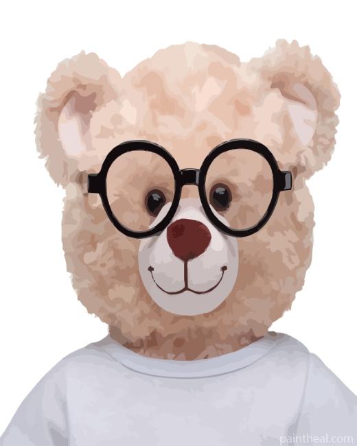 Teddy Bear With Glasses Painting By Numbers Kits