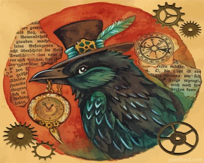 Crow Steampunk Painting By Numbers Kits