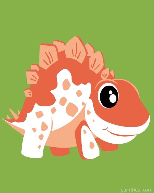 Cute Stegosaurus Painting By Numbers Kits