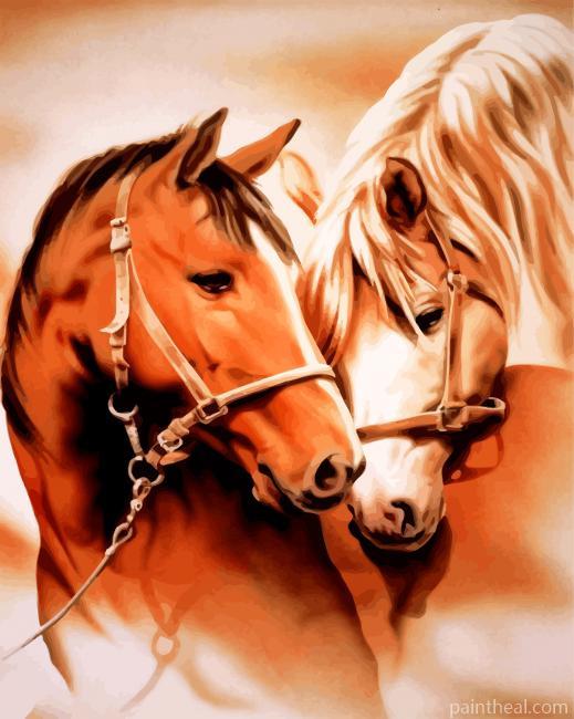 Horse Couple Painting By Numbers Kits