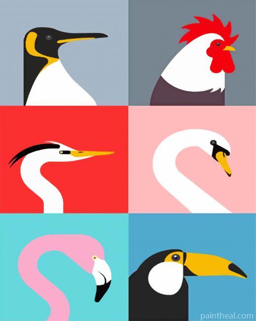 Birds Illustration Painting By Numbers Kits
