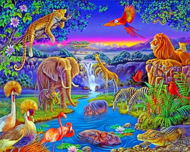 Jungle Wildlife Painting By Numbers Kits