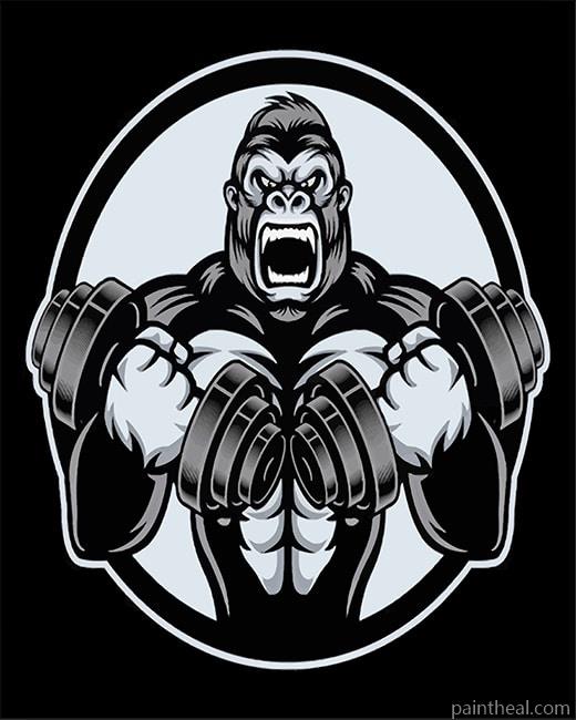 Black And White Strong Gorilla Painting By Numbers Kits
