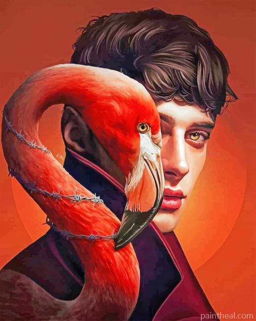 Flamingo Man Art Painting By Numbers Kits