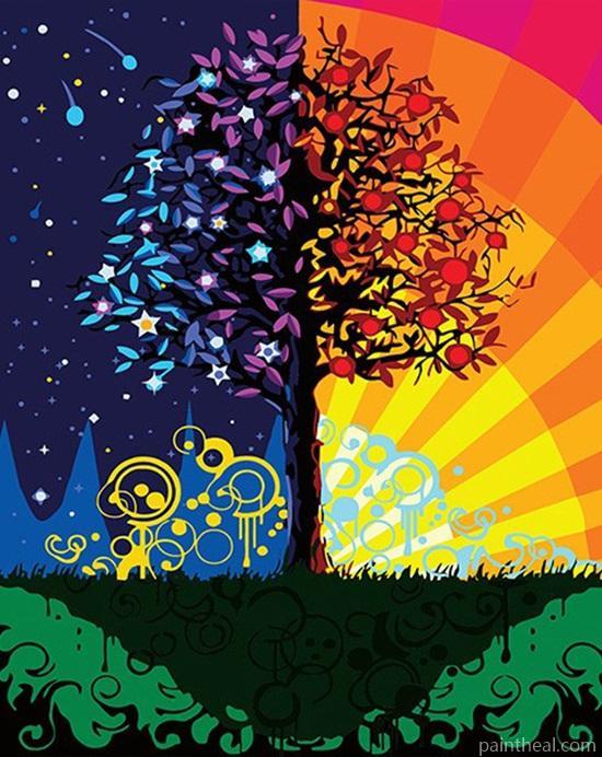 Colorful Tree DIY Painting By Numbers Kits