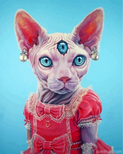 Sphinx Cat In Dress Painting By Numbers Kits