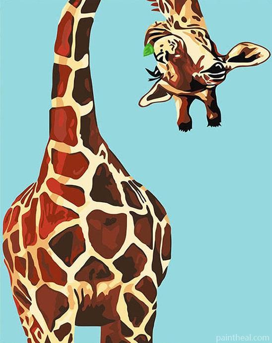 Funny Giraffe Animals Painting By Numbers Kits