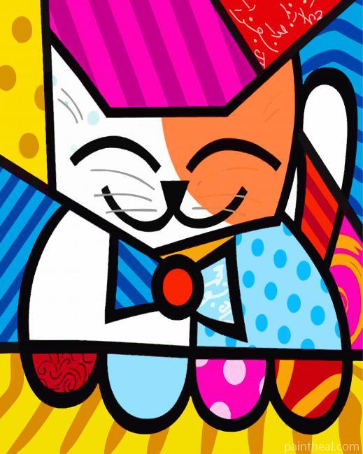 Folk Cat Art Painting By Numbers Kits