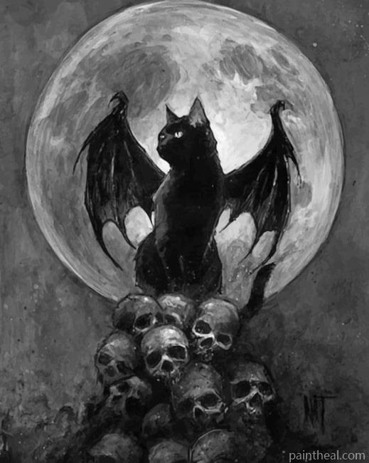 Bath Cat And Skulls NEW Painting By Numbers Kits