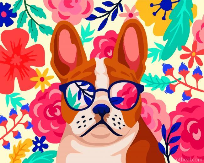 Aesthetic Dog Wearing Painting By Numbers Kits