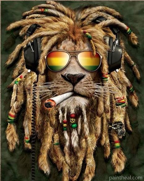 Jamaican Lion Animals Painting By Numbers Kits