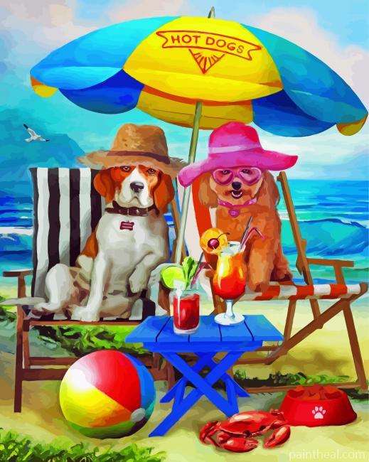 Dogs Enjoying Their Time Painting By Numbers Kits