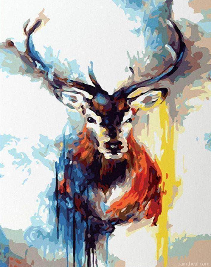 Splatter Deer Animals Painting By Numbers Kits