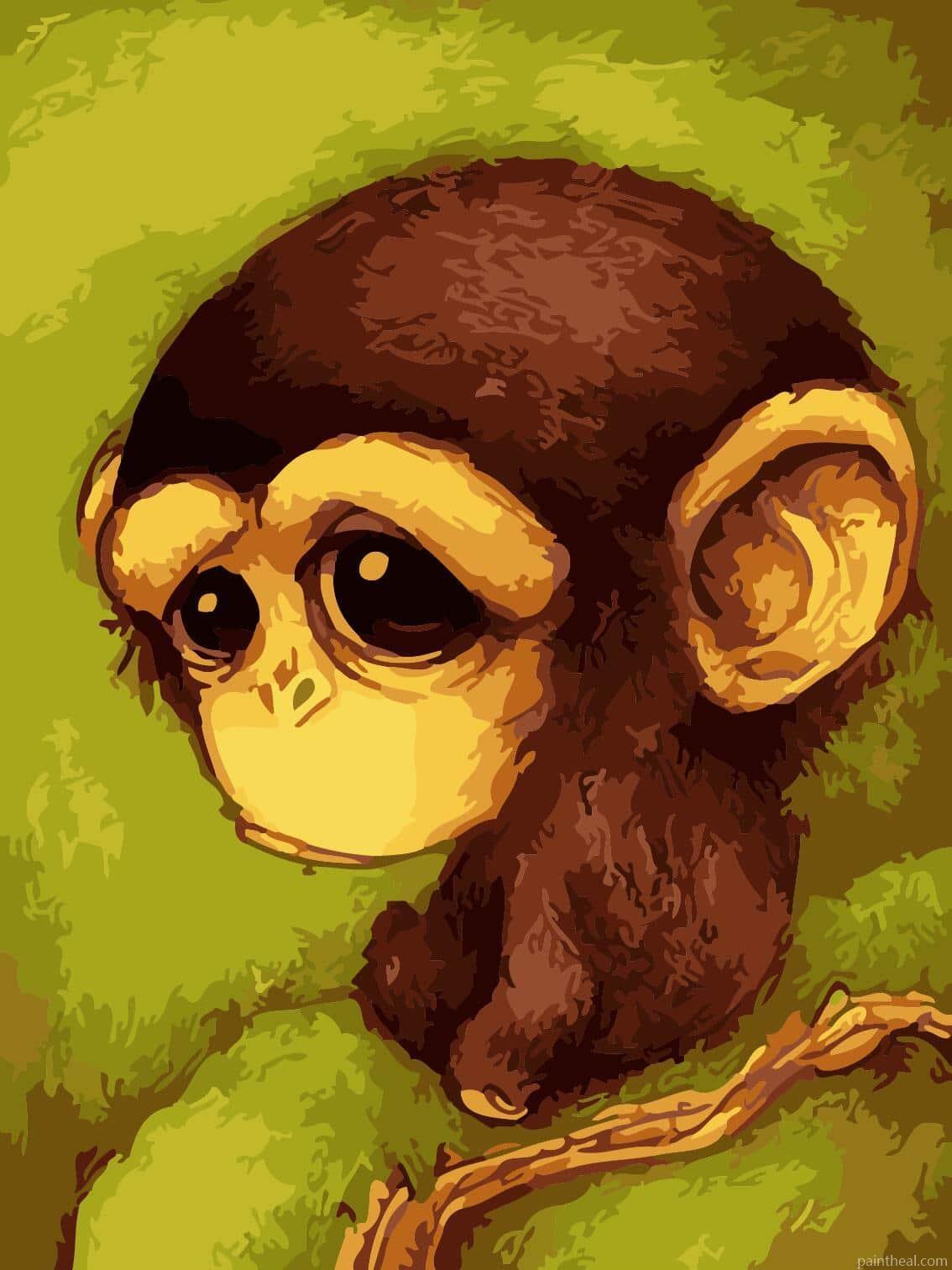 Sad Monkey Animals Painting By Numbers Kits
