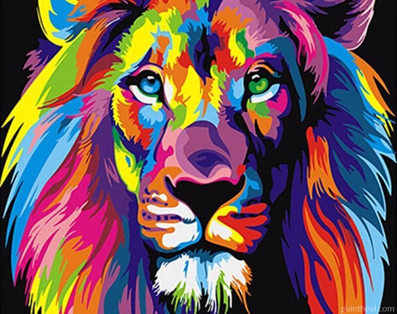 Colorful Lions Animals DIY Painting By Numbers Kits