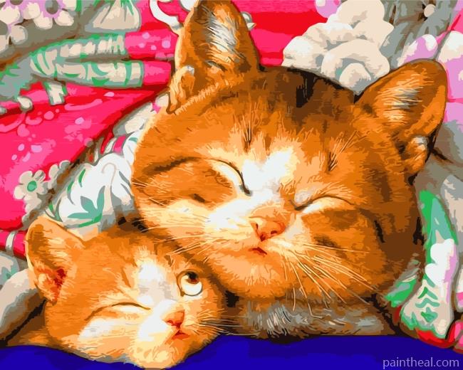 Sleepy Cute Cats Painting By Numbers Kits