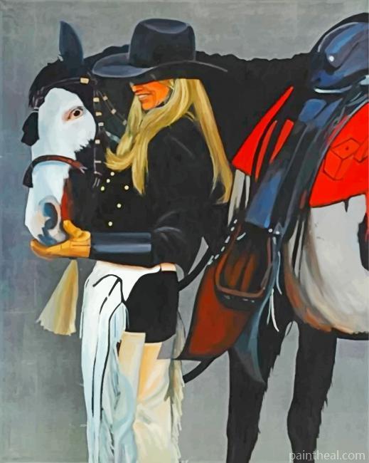 Blonde Cowgirl Paint By Numbe Painting By Numbers Kits