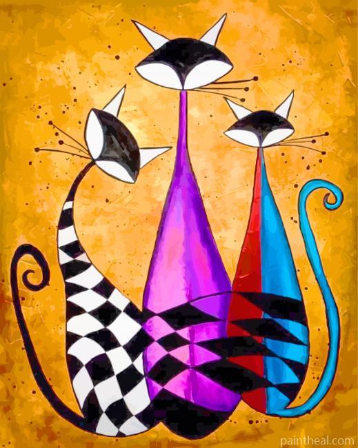 Abstract Cats Art Painting By Numbers Kits