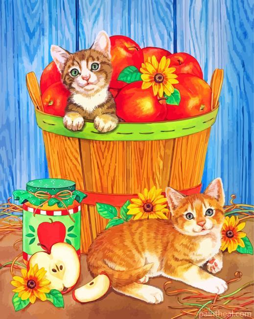 Cats And Apples Painting By Numbers Kits