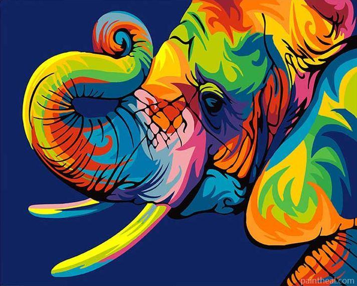 Abstract Elephant Animals Painting By Numbers Kits