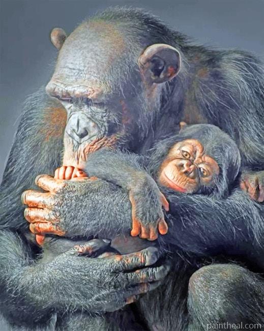 Gorillas Animals Painting By Numbers Kits